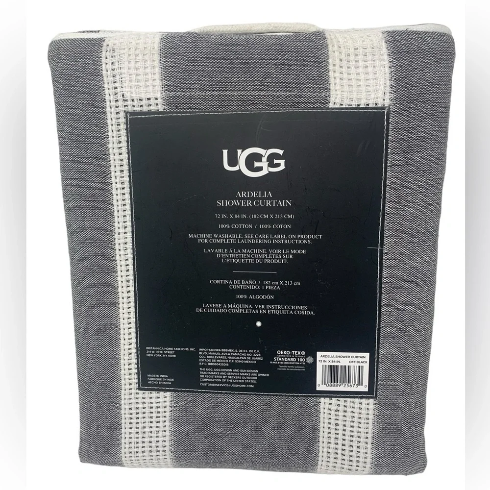 UGG Gray and White Striped Ardelia Shower Curtain